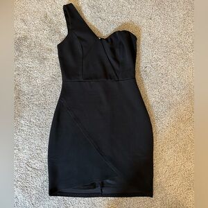 Black One Shoulder Mini Dress